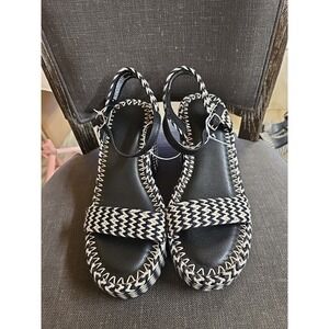 Womens Madeline Woven Platform Sandal Heels Memory Foam Insole Universal Size 6